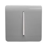 Trendi, Artistic Modern 10A Triple Pole Bathroom Fan Isolator Switch Light Grey Finish, BRITISH MADE, (25mm Back Box Required), 5yrs Warranty