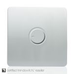 Trendi, Artistic Modern 1 Gang Fan Speed Controller Silver Finish, (35mm Back Box Required), 5yrs Warranty