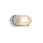 Avon Oval Wall/Ceiling Lamp, 1 Light E27, IP44, White/Glass