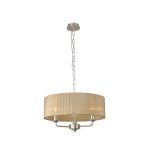 Banyan 3 Light Multi Arm Pendant With 45cm x 15cm Organza Shade Satin Nickel/Soft Bronze