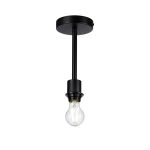 Baymont 12cm Satin Black 1 Light E27 Universal Semi Flush Fixture, Suitable For A Vast Selection Of Shades