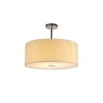 Baymont Polished Chrome 1 Light E27 Semi Flush With 50cm x 20cm Faux Silk Shade, Ivory Pearl/White Laminate With Frosted/PC Acrylic Diffuser