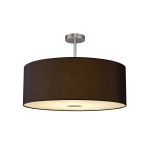 Baymont Polished Chrome 1 Light E27 Semi Flush With 60cm x 22cm Faux Silk Shade, Black/White Laminate With Frosted/PC Acrylic Diffuser
