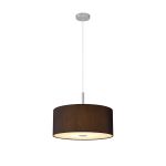 Baymont Polished Chrome  3 Light E27 Single Pendant With 40cm x 18cm x 18cm Faux Silk Shade, Black/White Laminate & Frosted/PC Acrylic Diffuser