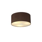 Baymont Polished Chrome 3 Light E27 Flush Ceiling With 40cm x 18cm Dual Faux Silk Shade Cocoa/Grecian Bronze & Frosted/PC Acrylic Diffuser