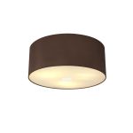 Baymont Polished Chrome 3 Light E27 Flush Ceiling With 50cm x 20cm Dual Faux Silk Shade Cocoa/Grecian Bronze & Frosted/PC Acrylic Diffuser