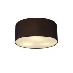 Baymont Polished Chrome 3 Light E27 Flush Ceiling With 50cm x 20cm Faux Silk Shade, Black/White Laminate & Frosted/PC Acrylic Diffuser