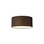 Baymont White 3 Light E27 Universal Flush Ceiling Fixture With 40cm x 18cm Faux Silk Shade, Black/White Laminate & Frosted Acrylic Diffuser