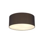 Baymont White 3 Light E27 Universal Flush Ceiling Fixture With 50cm x 20cm Faux Silk Shade, Black/White Laminate & Frosted Acrylic Diffuser