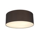 Baymont White 3 Light E27 Universal Flush Ceiling Fixture With 60cm x 22cm Faux Silk Shade, Black/White Laminate & Frosted Acrylic Diffuser