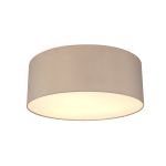 Baymont White 3 Light E27 Universal Flush Ceiling Fixture With 60cm x 22cm Faux Silk Shade, Grey/White Laminate & Frosted Acrylic Diffuser