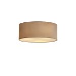 Baymont White 3 Light E27 Universal Flush Ceiling Fixture With 50cm x 20cm Dual Faux Silk Shade, Nude Beige/Moonlight & Frosted Acrylic Diffuser