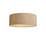 Baymont White 3 Light E27 Universal Flush Ceiling Fixture With 60cm x 22cm Dual Faux Silk Shade, Nude Beige/Moonlight & Frosted Acrylic Diffuser