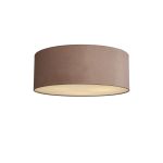 Baymont White 3 Light E27 Universal Flush Ceiling Fixture With 60cm x 22cm Dual Faux Silk Shade, Taupe/Halo Gold & Frosted Acrylic Diffuser