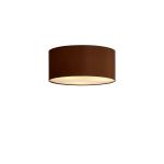 Baymont White 3 Light E27 Universal Flush Ceiling Fixture With 40cm x 18cm Dual Faux Silk Shade Raw Cocoa/Grecian Bronze & Frosted Acrylic Diffuser