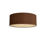 Baymont White 3 Light E27 Universal Flush Ceiling Fixture With 60cm x 22cm Dual Faux Silk Shade Raw Cocoa/Grecian Bronze & Frosted Acrylic Diffuser