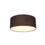 Baymont White 5 Light E27 Universal Flush Ceiling Fixture With 50cm x 20cm Faux Silk Shade, Black/White Laminate & Frosted Acrylic Diffuser