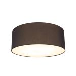 Baymont White 5 Light E27 Universal Flush Ceiling Fixture With 60cm x 22cm Faux Silk Shade, Black/White Laminate & Frosted Acrylic Diffuser