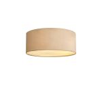 Baymont White 5 Light E27 Universal Flush Ceiling Fixture With 50cm x 20cm Dual Faux Silk Shade, Nude Beige/Moonlight & Frosted Acrylic Diffuser