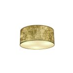 Baymont White 5 Light E27 Universal Flush Ceiling Fixture With 50cm x 20cm Gold Leaf With White Lining Shade & Frosted Acrylic Diffuser