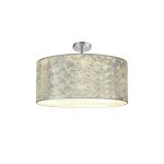 Baymont Polished Chrome 5 Light E27 Drop Flush With 60cm x 22cm Silver Leaf Shade