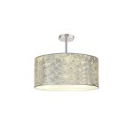 Baymont 40cm Polished Chrome 5 Light E27 Semi Flush Fixture With 50cm x 20cm Silver Leaf Shade