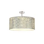 Baymont Polished Chrome 5 Light E27 Semi Flush Fixture With 60cm x 22cm Silver Leaf Shade