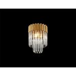 Brewer 30cm Flush Ceiling Round 3 Light E14, Brass/Clear Sculpted Glass