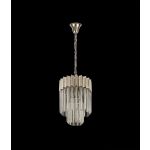 Brewer 30cm Pendant Round 4 Light E14, Polished Nickel/Clear Sculpted Glass