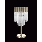 Brewer 30 x H65cm Table Lamp 3 Light E14, Polished Nickel/Clear Sculpted Glass