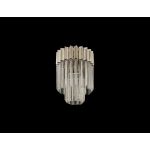 Brewer 30cm Flush Ceiling Round 3 Light E14, Polished Nickel/Clear Sculpted Glass