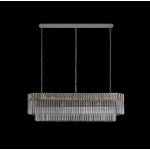 Brewer 150 x 40cm Linear Pendant Rectangle 7 Light E14, Polished Nickel/Clear Sculpted Glass, Item Weight: 28kg