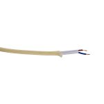 Cavo 1m Beige Braided 2 Core 0.75mm Cable VDE Approved (qty ordered will be supplied as one continuous length)
