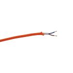 Cavo 1m Orange Braided 2 Core 0.75mm Cable VDE Approved (qty ordered will be supplied as one continuous length)
