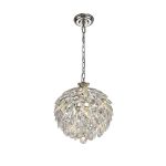 Coniston 35cm Pendant, 3 Light E14, Polished Chrome/Crystal