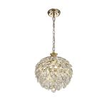 Coniston 35cm Pendant, 3 Light E14, French Gold/Crystal