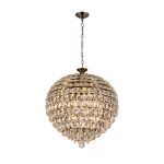 Coniston 66cm Pendant, 12 Light E14, Antique Brass/Crystal Item Weight: 29.2kg