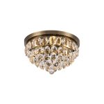 Coniston 40cm Flush Ceiling, 3 Light E14, Antique Brass/Crystal