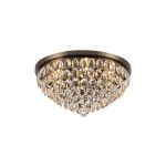 Coniston 60cm Flush Ceiling, 6 Light E14, Antique Brass/Crystal