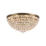 Coniston 80cm Flush Ceiling, 12 Light E14, Antique Brass/Crystal Item Weight: 24.3kg