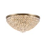 Coniston 95cm Flush Ceiling, 15 Light E14, Antique Brass/Crystal Item Weight: 35.4kg