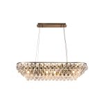 Coniston Linear Pendant, 8 Light E14, Antique Brass/Crystal Item Weight: 15.7kg