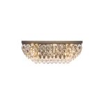 Coniston Linear Flush Ceiling, 5 Light E14, Antique Brass/Crystal