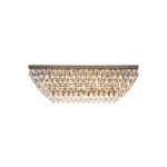 Coniston Linear Flush Ceiling, 11 Light E14, Antique Brass/Crystal Item Weight: 21.8kg