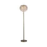 Coniston Floor Lamp, 3 Light E14, Antique Brass/Crystal