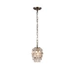 Coniston 17cm Pendant 5 Layer, 1 Light E27, Antique Brass/Crystal