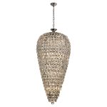 Coniston 60cm Tall Acorn Pendant, 20 Light E14, Polished Chrome/Crystal, Item Weight: 48.30kg