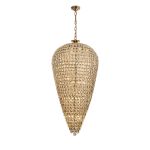 Coniston 80cm Tall Acorn Pendant, 30 Light E14, French Gold/Crystal, Item Weight: 84.10kg