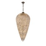 Coniston 80cm Tall Acorn Pendant, 30 Light E14, Antique Brass/Crystal, Item Weight: 84.10kg