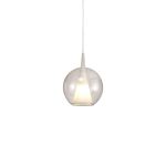 Elsa 25cm Assembly Pendant (WITHOUT PLATE) With Round Shade, 1 Light E27, Clear Glass With Frosted Inner Cone